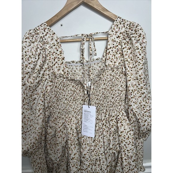 Byinn’s Flowy Flower Print Dress Small NWT Boho Short Ruffles A6 - Picture 4 of 13